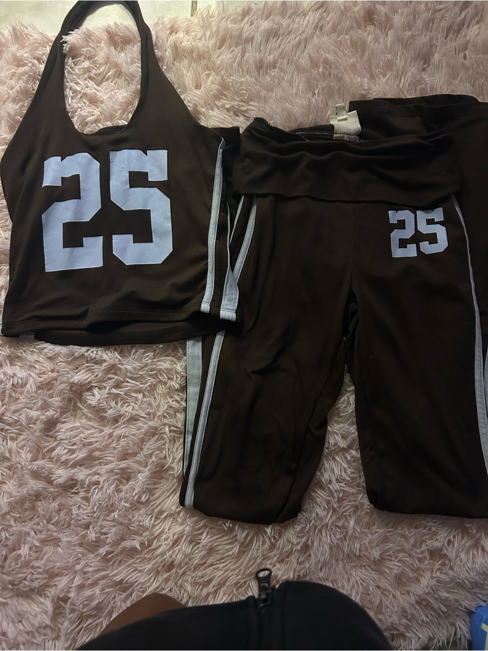 Black Athletic Two-Piece Set with White '25'